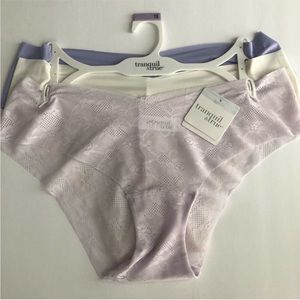 Tranquil & True Set of 3 Panties Underwear Plus Size 1X Cheeky Purple